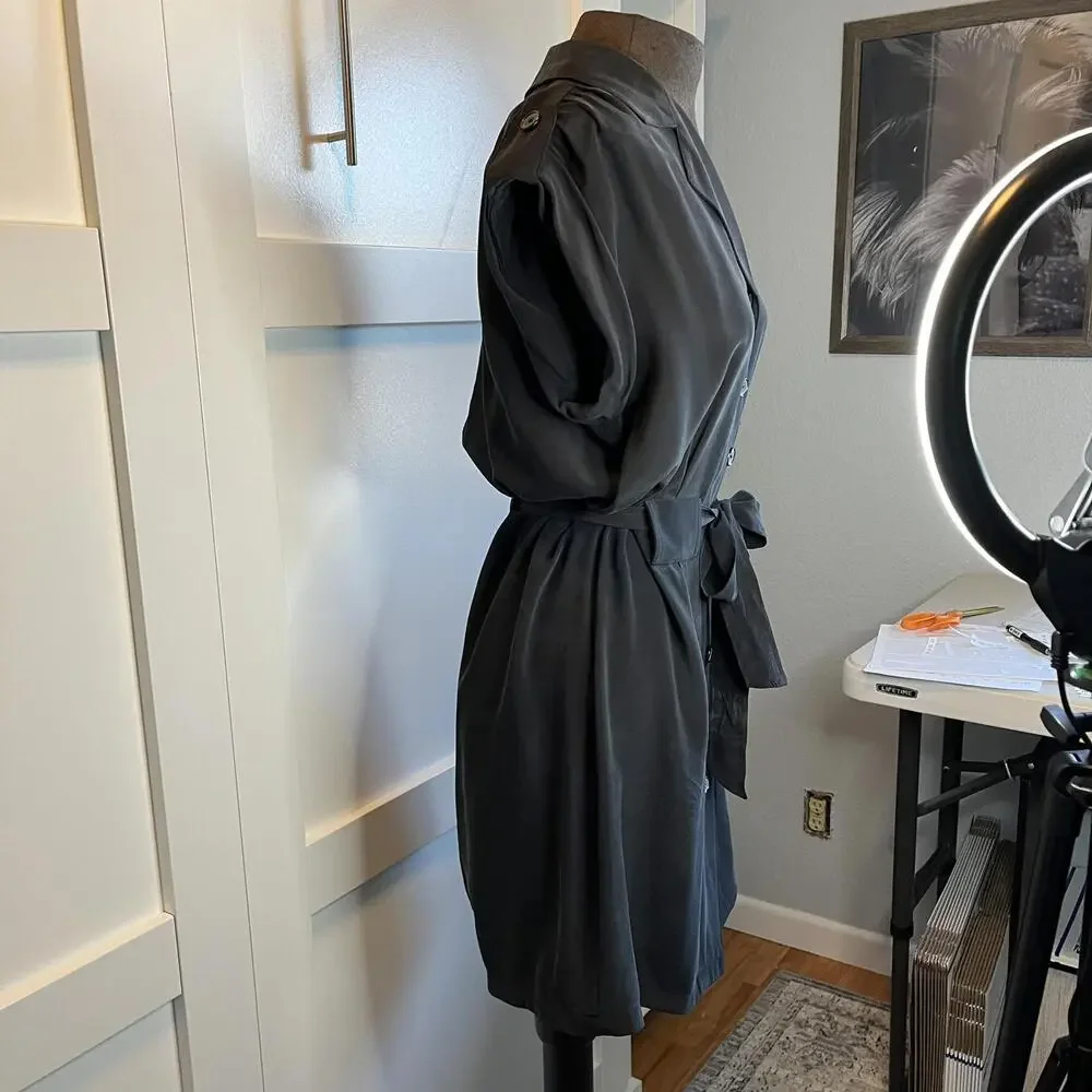 Coldwater Creek Med Black 100% Silk Dress - Picture 3 of 8
